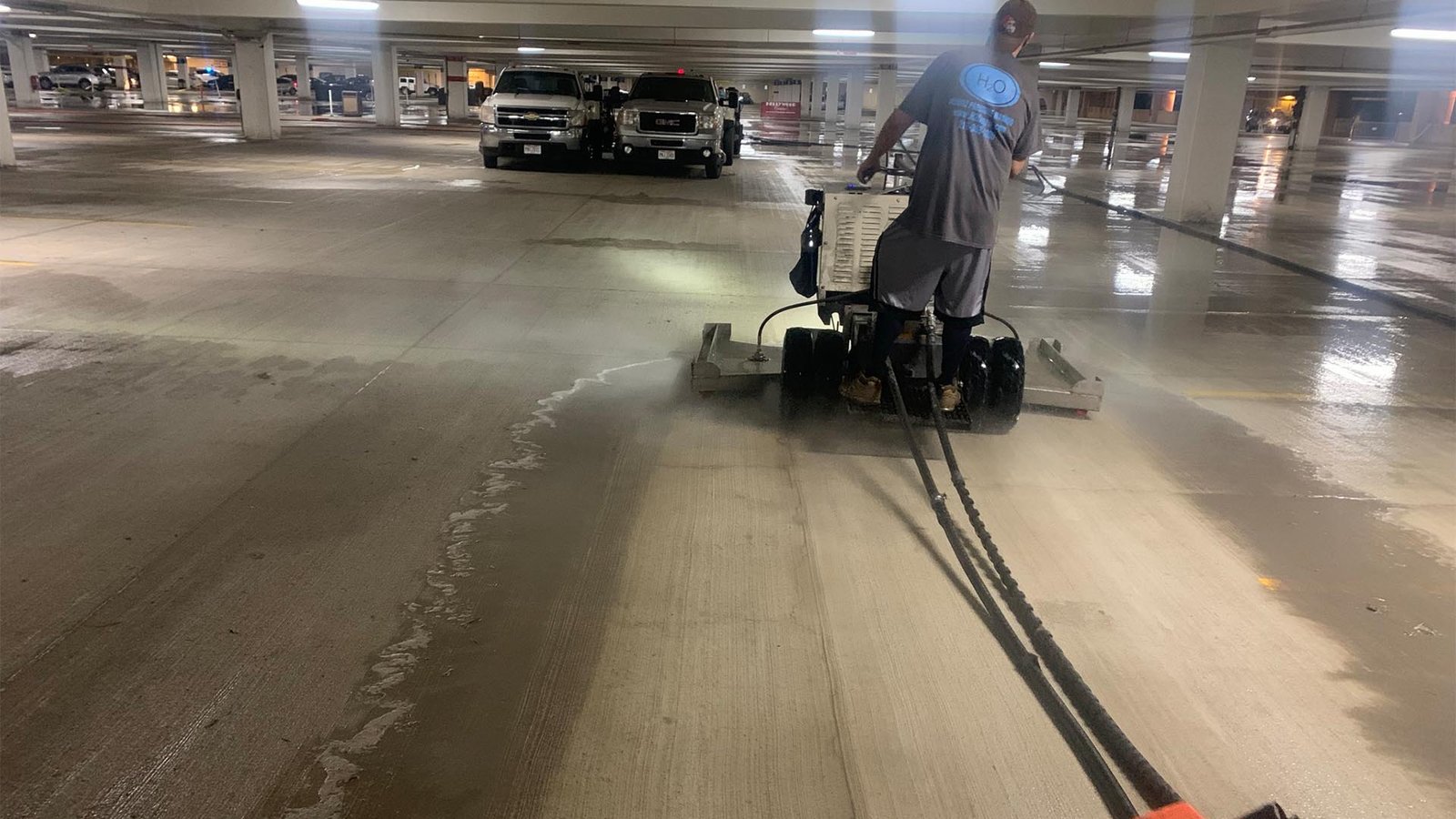 Parking garage pressure washing Bay Area commercial